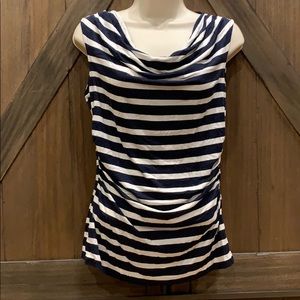 black and white Ann Taylor drape neck tee, XS